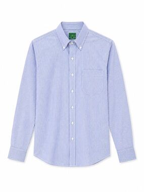 Sid Mashburn Button-Collar Cotton Dress Slim Fit Shirt Small Blue Stripe
